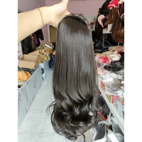 [Mã 153FASHIONSALE1 giảm 10K đơn 50K]tóc giả băng đô tết bính nhỏ rít kèm tóc❤️ free ship 50k❤️ tóc xoăn
