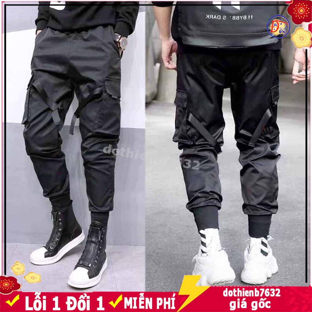 Quần Jogger kaki túi hộp ⚡️ VẢI ĐẸP + ẢNH THẬT ⚡️Quan dài ống bó thời trang nam nữ có khóa gài - đi chơi học du lịch M01