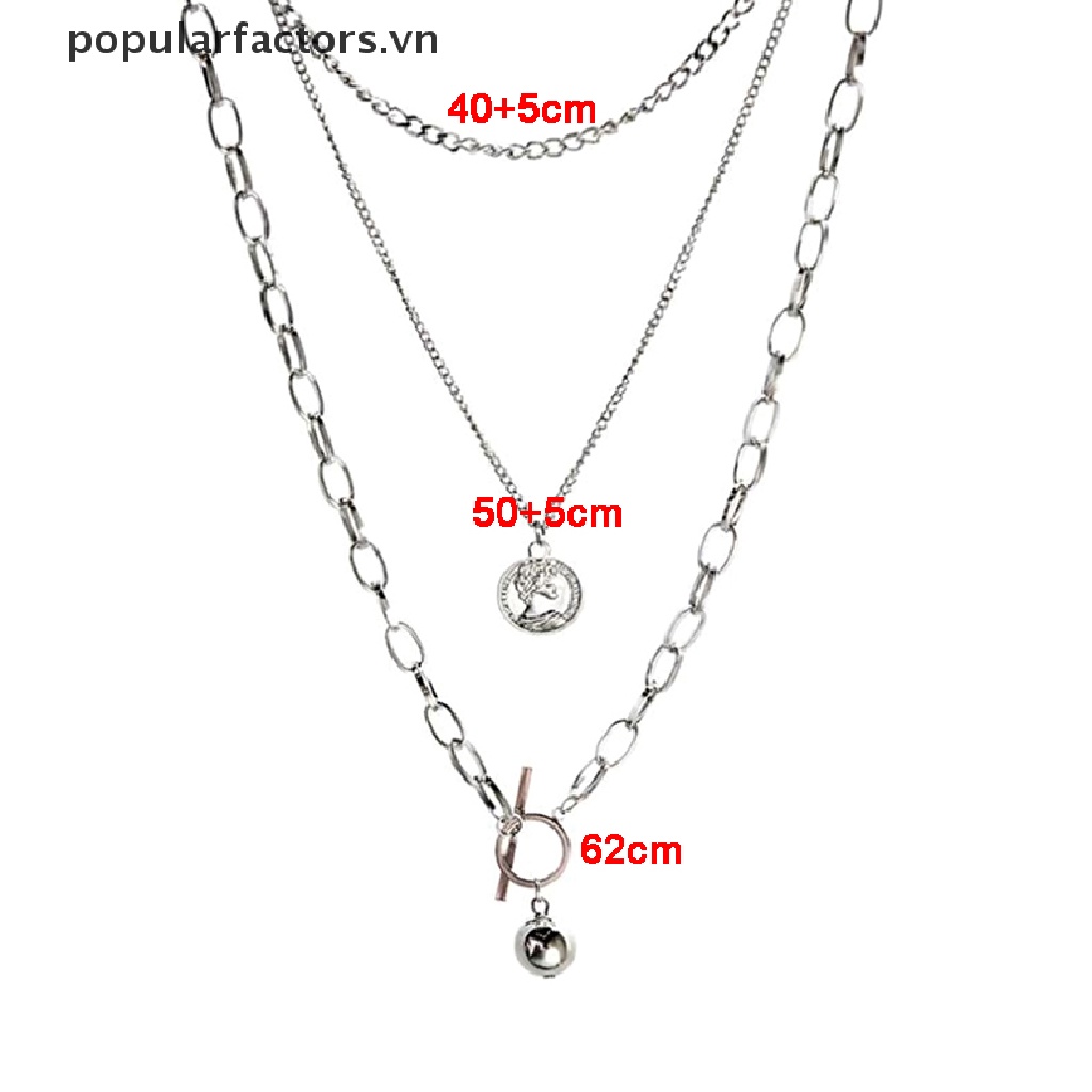 Vòng cổ Nhiều Lớp Mặt Đồng Xu Thời Trang Cá Tính