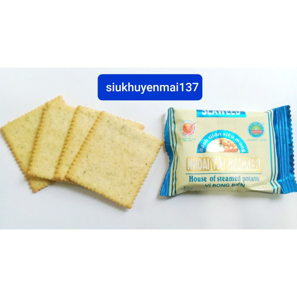Bánh khoai tây rong biển cracker jessica 238gr siêu mỏng siêu giòn 2 vị, 12.2023
