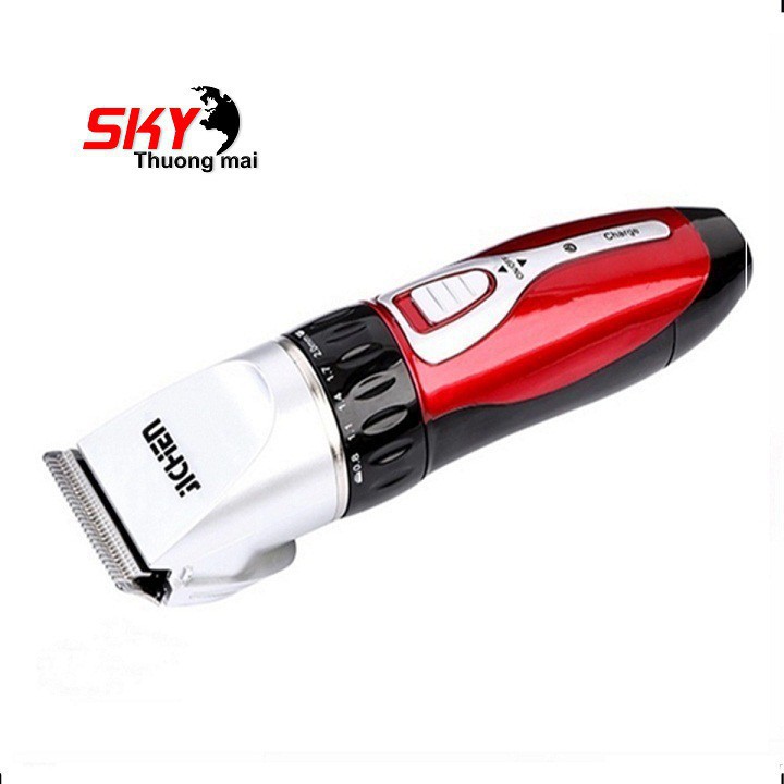 Tông đơ cắt tóc Jichen JC-0817 cao cấp tặng kèm 2 kéo + lấy ráy tai có đèn sáng, đồ dùng cho gia đình