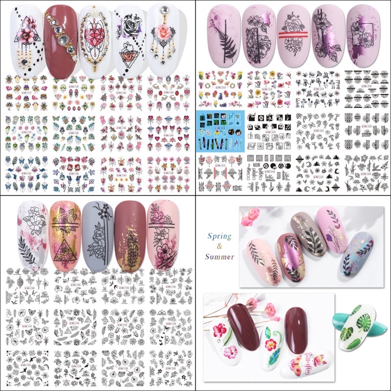 Sticker Set 12 hình dán móng siêu đẹp