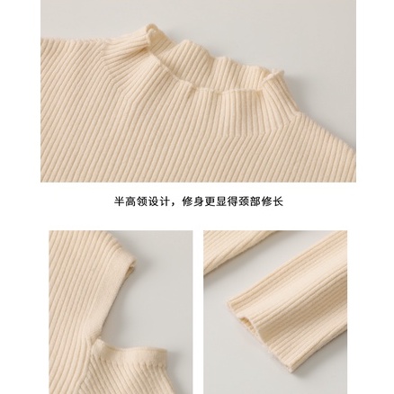 Áo dệt kim Xiaozhainv tay dài trễ vai thời trang Hàn Quốc cho nữ