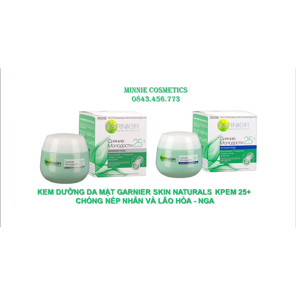 KEM DƯỠNG DA MẶT GARNIER SKIN NATURALS KPEM 25+ CHỐNG NẾP NHĂN VÀ LÃO HÓA - NGA