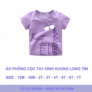 ÁO PHÔNG LITTLE MAVEN CỘC TAY KHỦNG LONG TÍM