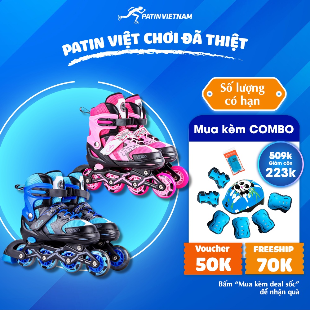 Giày Trượt Patin Trẻ Em CENTOSY Papaison A9 - Bánh Cao Su, Form Chân Chắc Chắn Chơi Batin