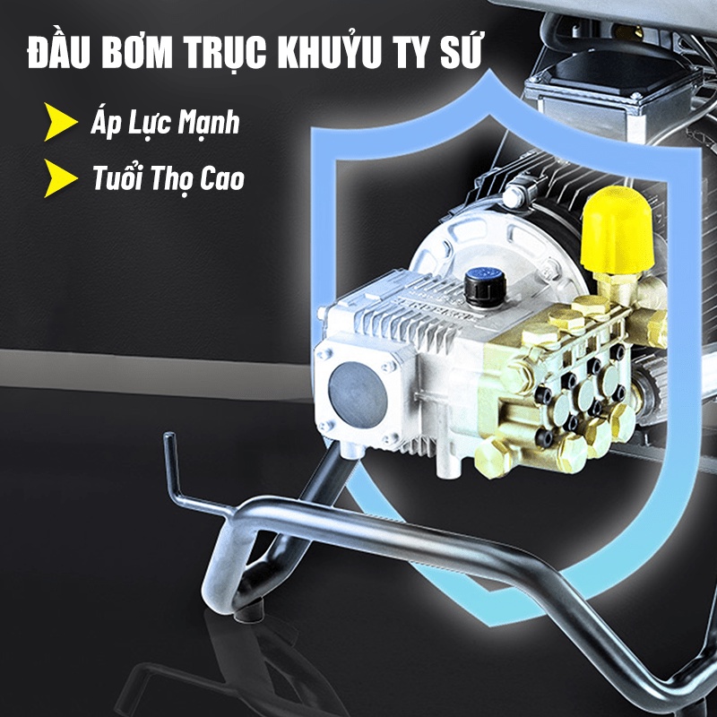 Máy rửa xe công nghiệp cao áp tiệm rửa xe chuyên dùng, động cơ lõi đồng ty sứ, SOEASY 2800W SE009G