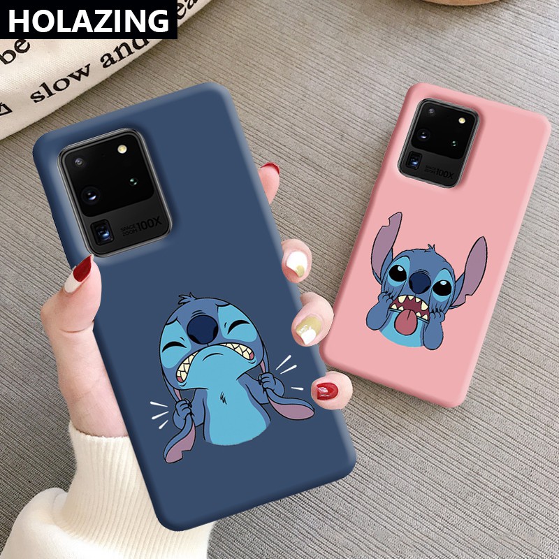 Samsung Galaxy S20 FE Samsung Note 20 Ultra 10 Plus 9 S10 Plus 5G S9 Candy Color vỏ điện thoại Phone Cases Cute Stitch Soft Silicone Cover