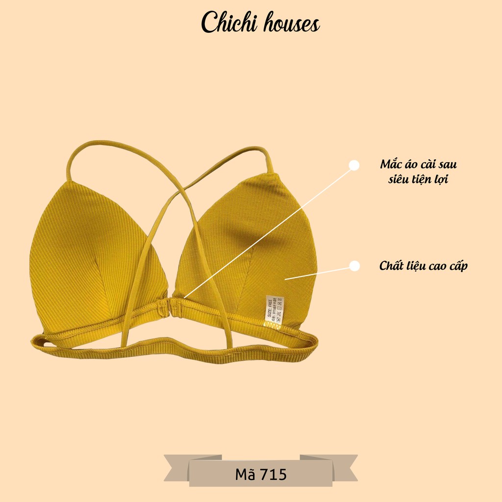 Áo Bra Nữ 2 Dây, Áo Bra Cotton Cài Trước, Áo lót cotton 2 dây mã - 715