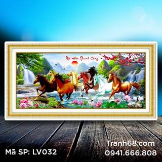 Tranh đính đá mã đáo thành công lv032 kích thước 200*85cm.