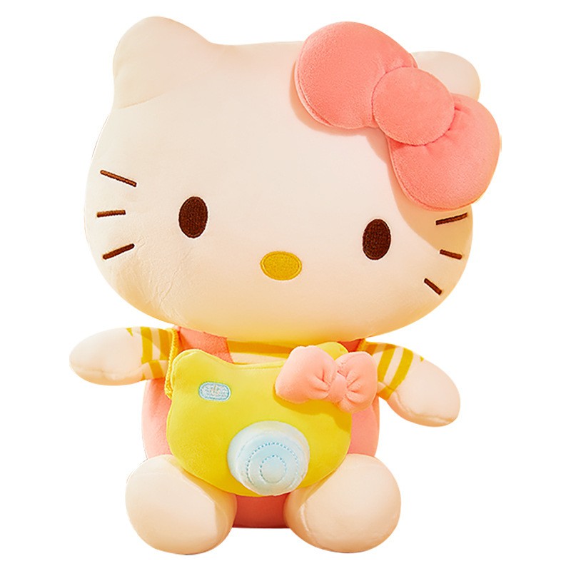 Gấu bông Kitty đeo máy ảnh kích thước 35-45-55cm NEOCI