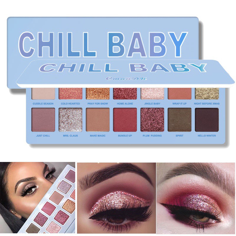 Bảng Phấn Mắt 14 Màu Sắc Hiệu Ứng Lì / Ánh Nhũ Chống Nước Bền