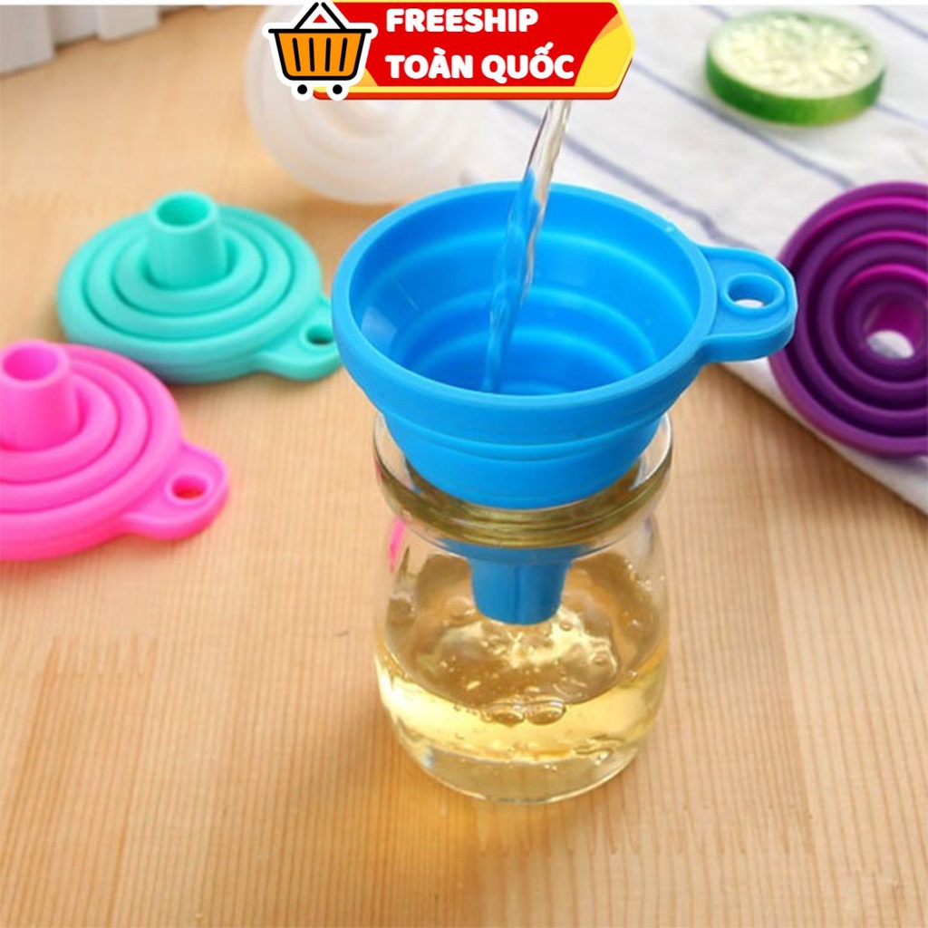 Phễu gấp gọn sillicon dùng để rót rượu, rót dầu, chất lỏng, chịu nhiệt tốt