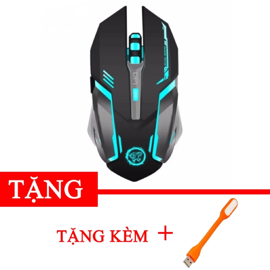 Chuột không dây chuyên game Azzor D9 Led 7 màu - pin sạc Tặng kèm đèn led USB -dc2394