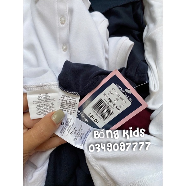 Áo Hè Polo Bé Gái Basic Cotton Dày