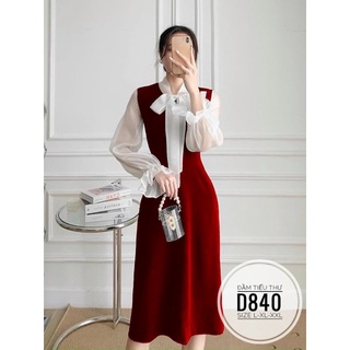 [ BIGSIZE ] Đầm tiểu thư nơ D840 từ 55-100kg