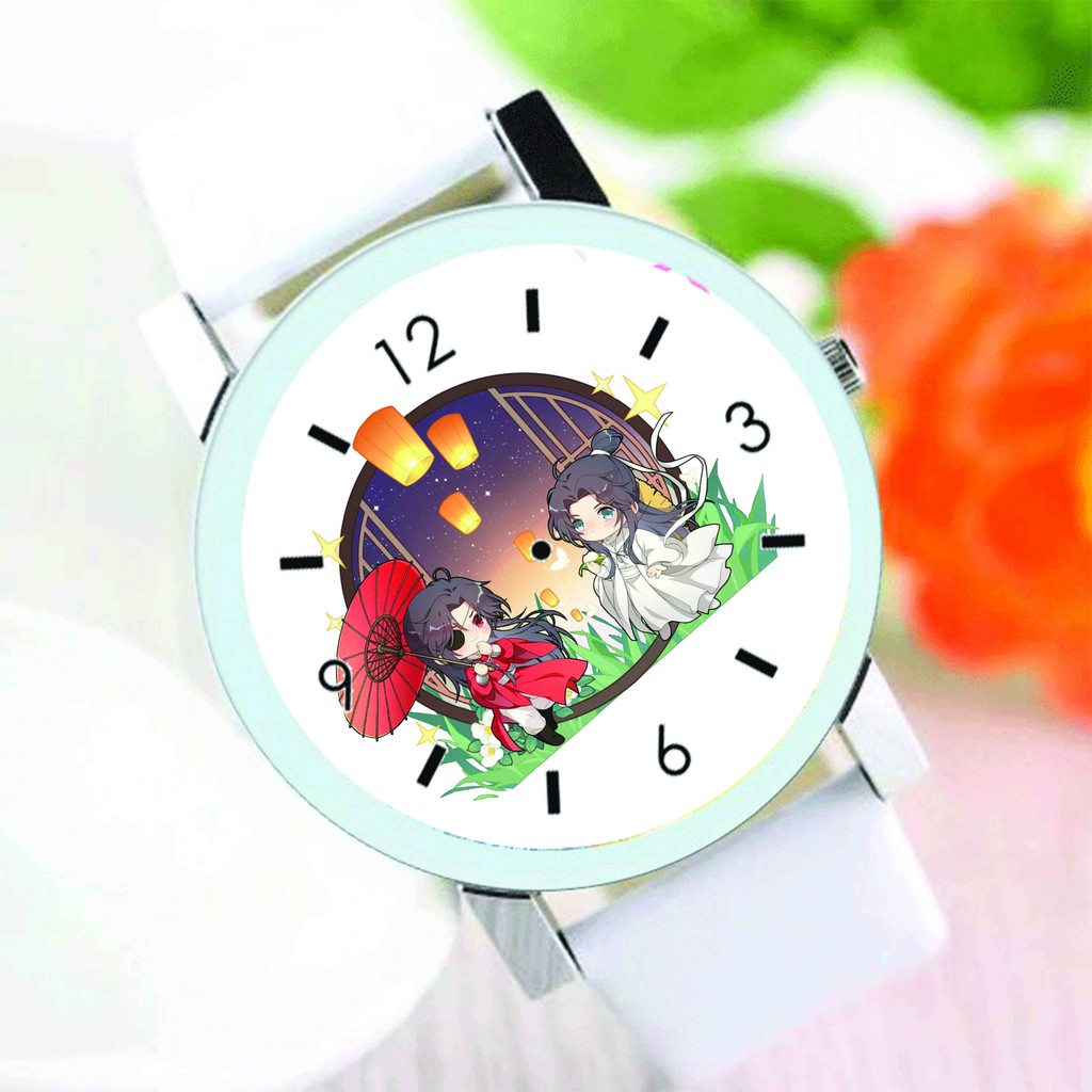 Đồng hồ đeo tay nam nữ in hình THIÊN QUAN TỨ PHÚC Mặc Hương Đồng Khứu anime chibi thời trang dễ thương