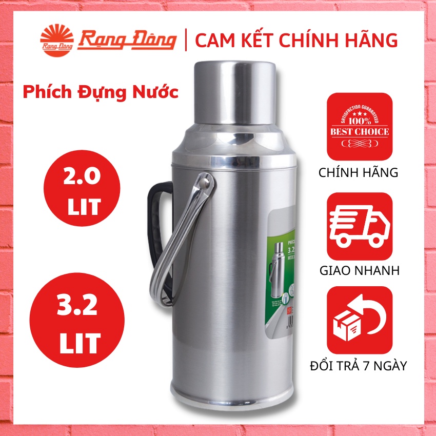 Phích nước nóng Inox, giữ nhiệt 2.0L/3.2L – Bình Thủy Rạng Đông – Chính hãng – Đổi trả trong 7 ngày