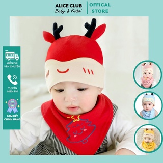 Mũ trùm đầu đi ngủ cho bé sơ sinh loại dầy mũ mùa thu đông