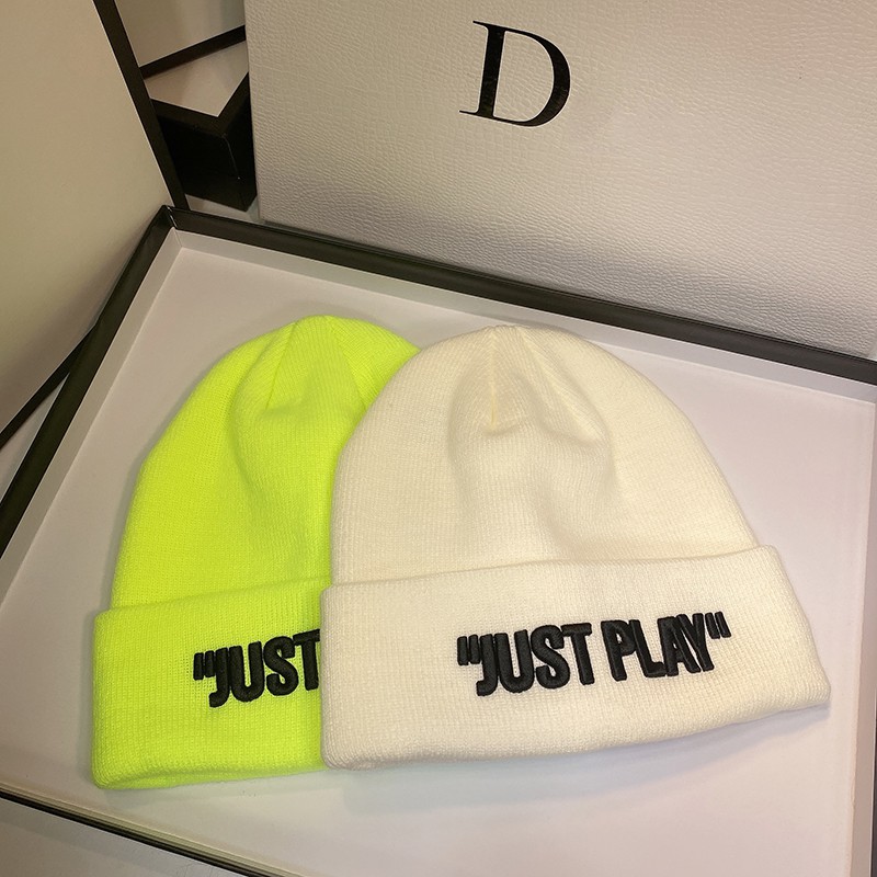 Mũ Len Dệt Kim In Chữ Thời Trang Thu Đông 2020 Mới Cho Cặp Đôi