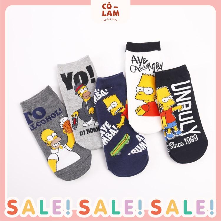 [Tiệm vớ cô Lam] Tất vớ cổ thấp simpson màu