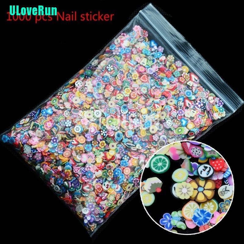 Bộ 1000 Miếng Dán Trang Trí Móng Tay 3D DIY Hình Động Vật Trái Cây Xinh Xắn