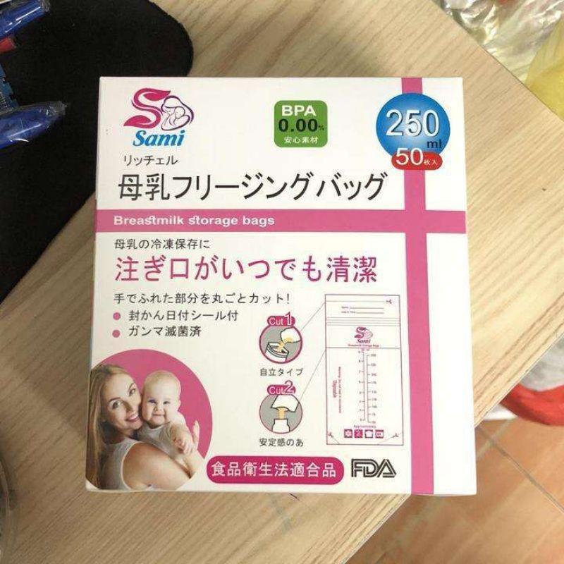 Hộp 50 túi trữa sữa sami 250ml