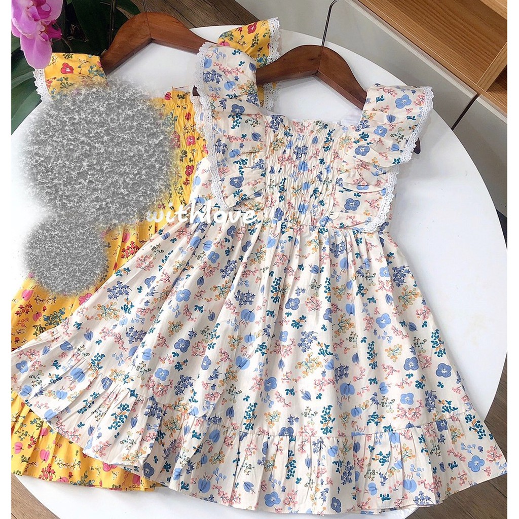 Váy June bèo vai phối ren cho bé 1-3 tuổi