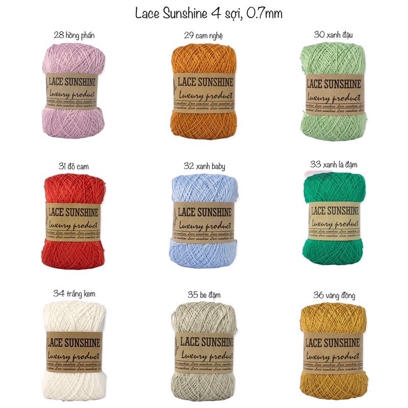 Lace Sunshine 4 sợi, 0.7mm
