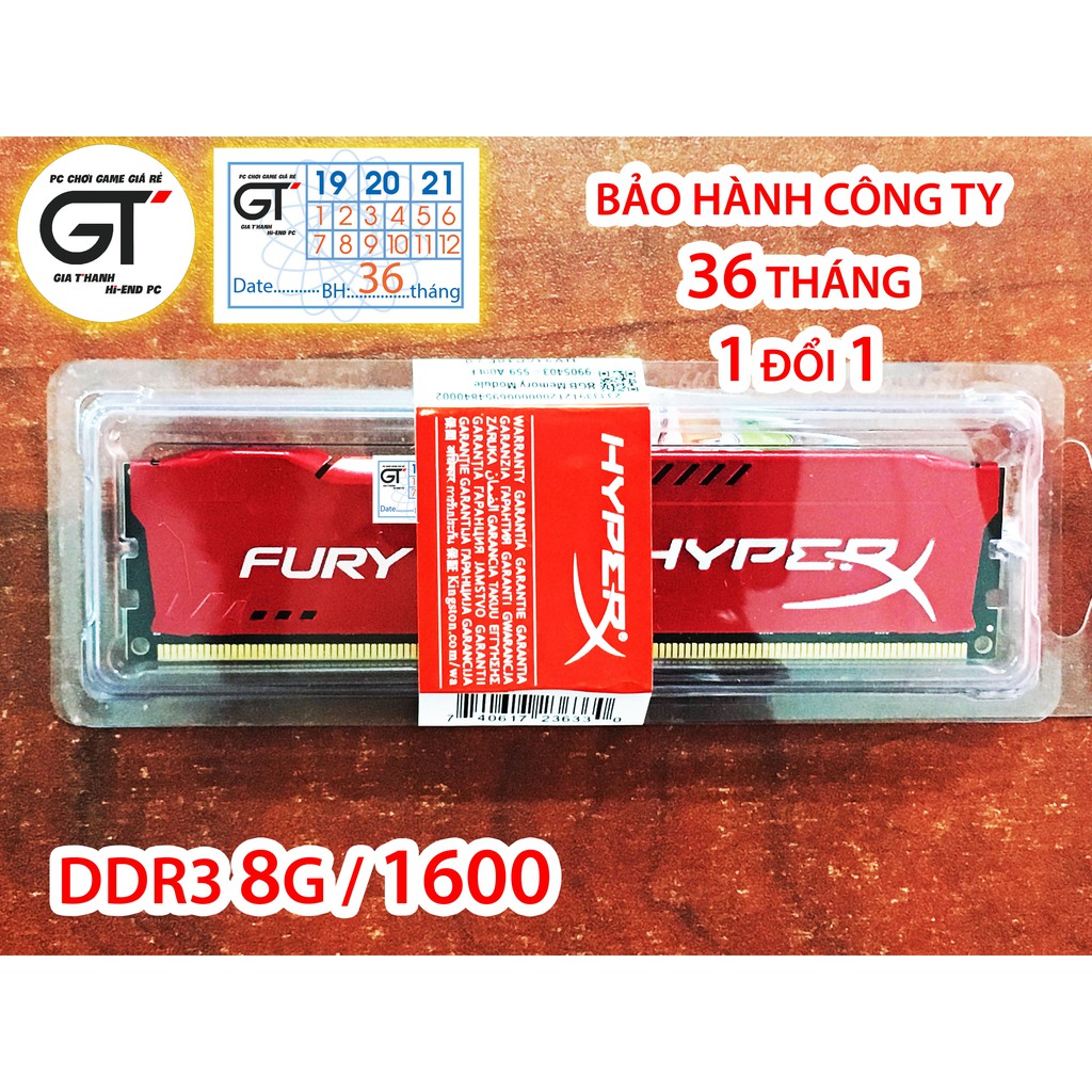 Ram Kingston HyperX Fury 8GB DDR3 Bus 1600Mhz