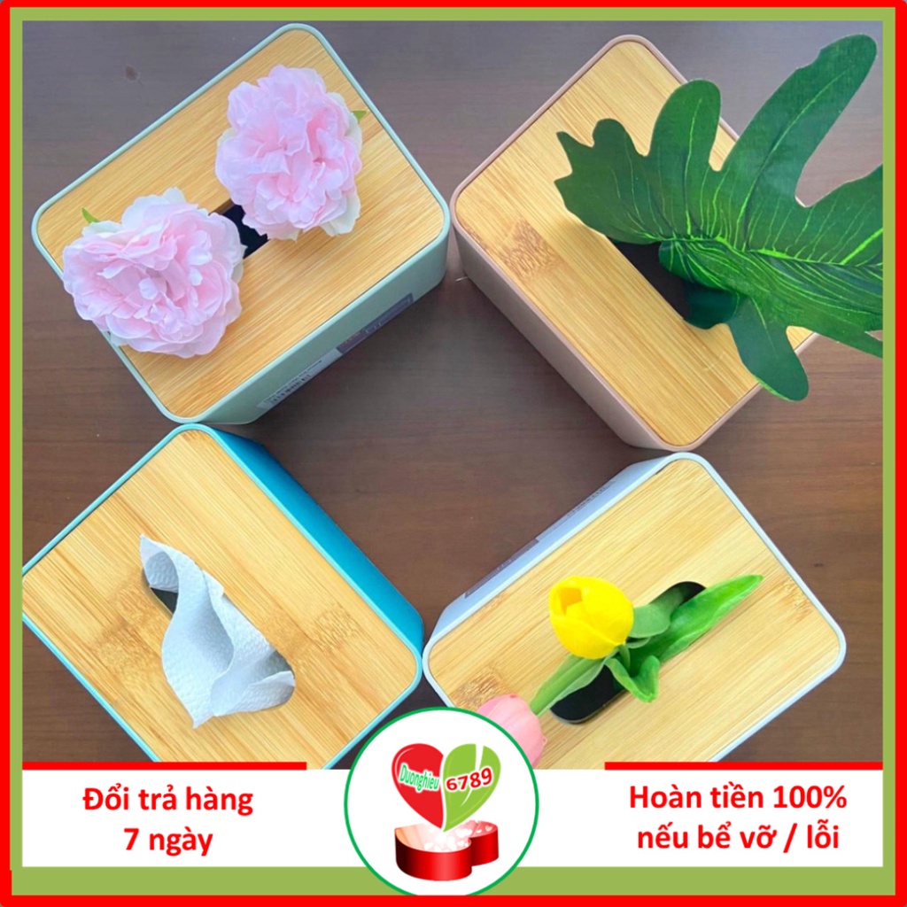 HỘP ĐỰNG KHĂN GIẤY NẮP TRE, HỘP KHĂN GIẤY DÀNH CHO NHÀ ĂN, HÀNG QUÁN, KHÁCH SẠN,...