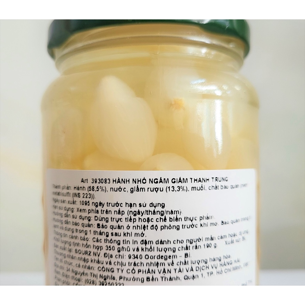 [Lọ 350g] CỦ HÀNH NHỎ NGÂM GIẤM [Belgium] CSN Onions Pickled