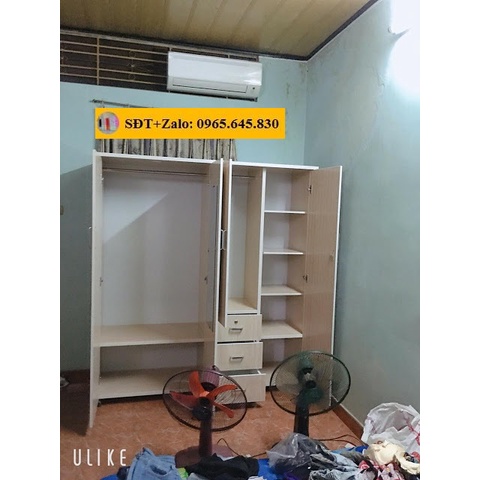 Tủ Nhựa Đài Loan 4 Cánh Màu Gỗ Sồi 290