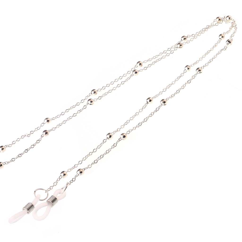 Chuỗi dây kim loại đeo mắt kính/khẩu trang đính ngọc trai giả tiện dụng