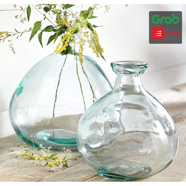 Lọ hoa thuỷ tinh tái chế VSM Jarron Simpility - 18cm x 17cm  – V4632  - Made in EU