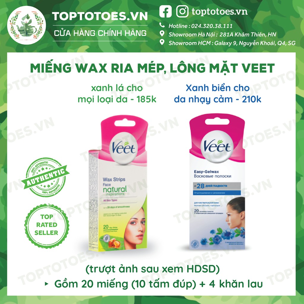 Miếng wax ria mép, lông mặt Veet