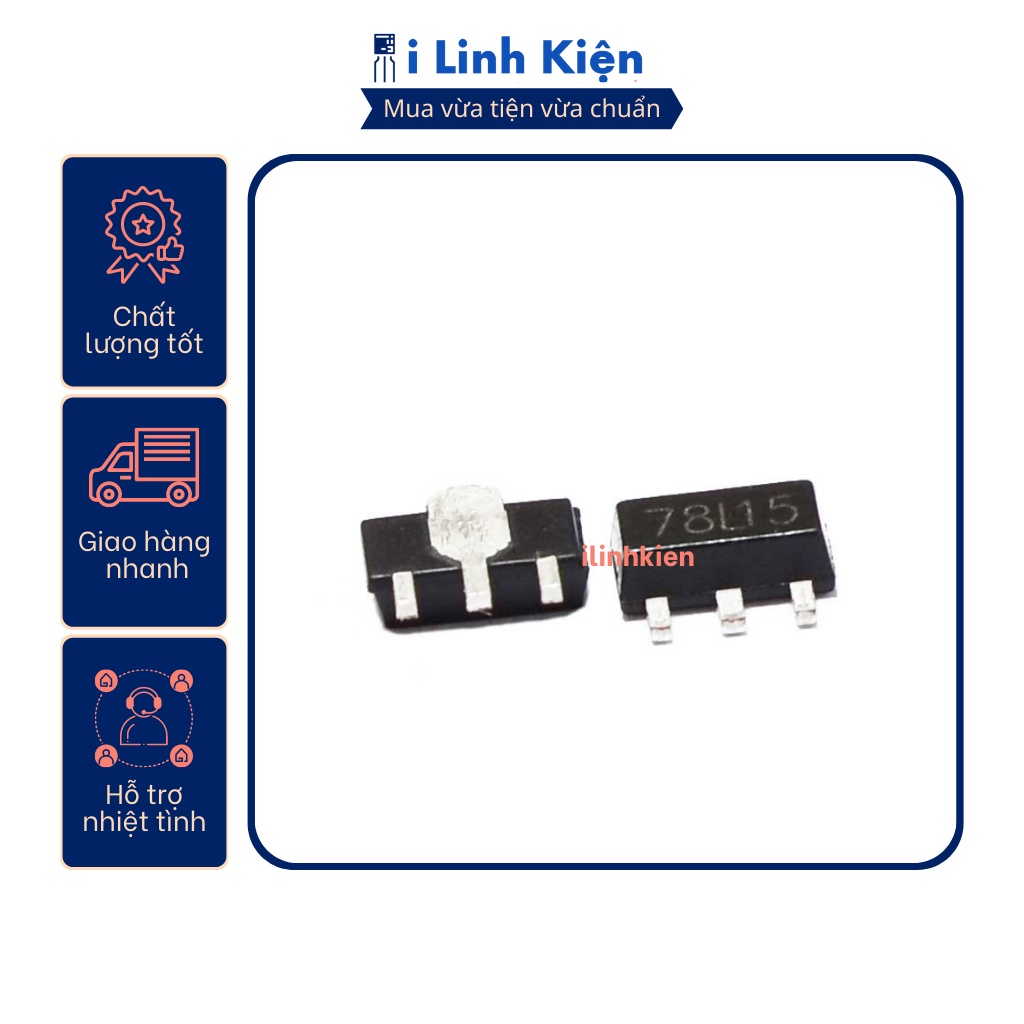 Ic nguồn 78L05 /78L06/78L08/78L09/78L10/78L12/78L15 SOT-89.