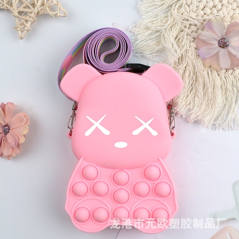 Túi popit có dây đeo hình gấu dễ thương cho bé