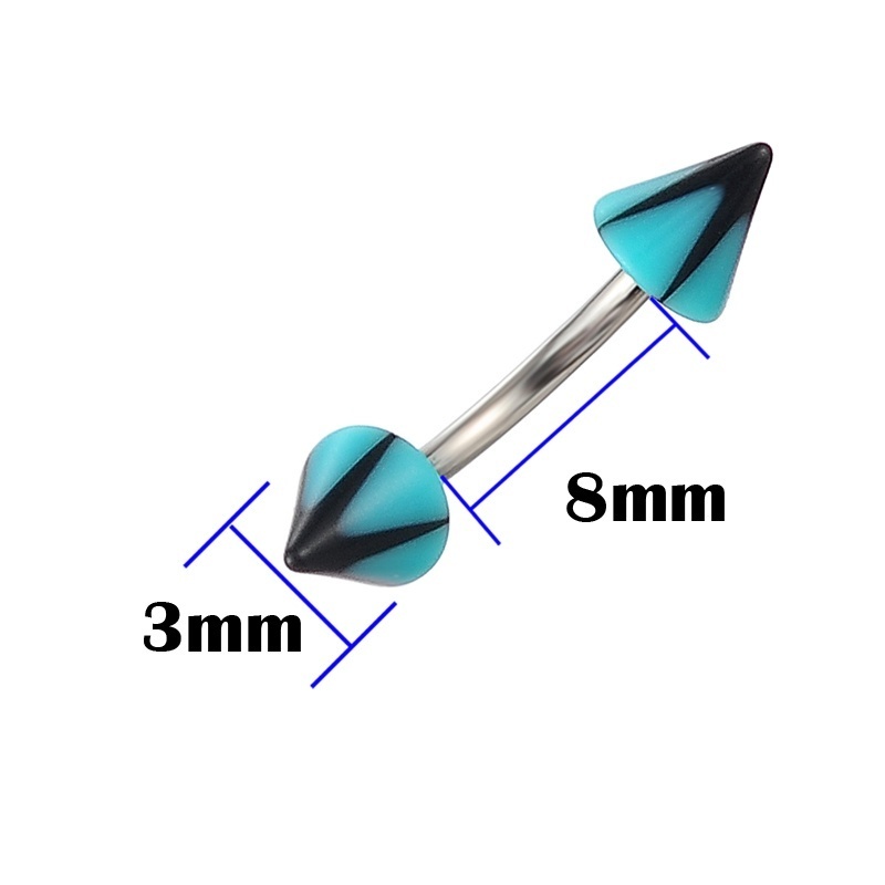 Set 30 khuyên xỏ lông mày nhiều màu sắc