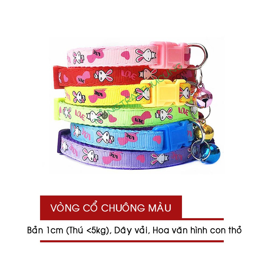 Vòng cổ Dây Vải Hình Ngẫu nhiên - Có Chuông Cho Chó Mèo  - Nông Trại Thú Cưng