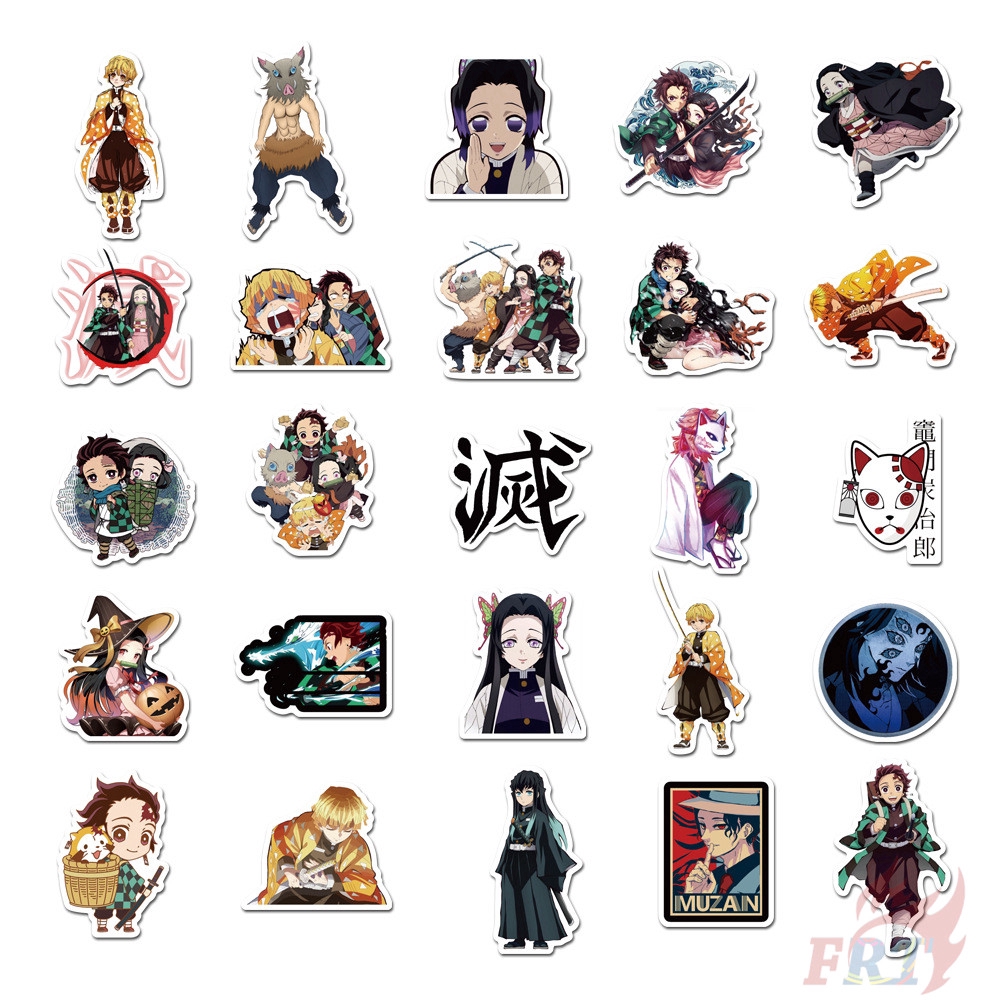 ❉ Demon Slayer: Kimetsu no Yaiba - Series 03 Stickers ❉ 50Pcs/Set Anime Mixed Luggage Laptop Skateboard Doodle Stickers