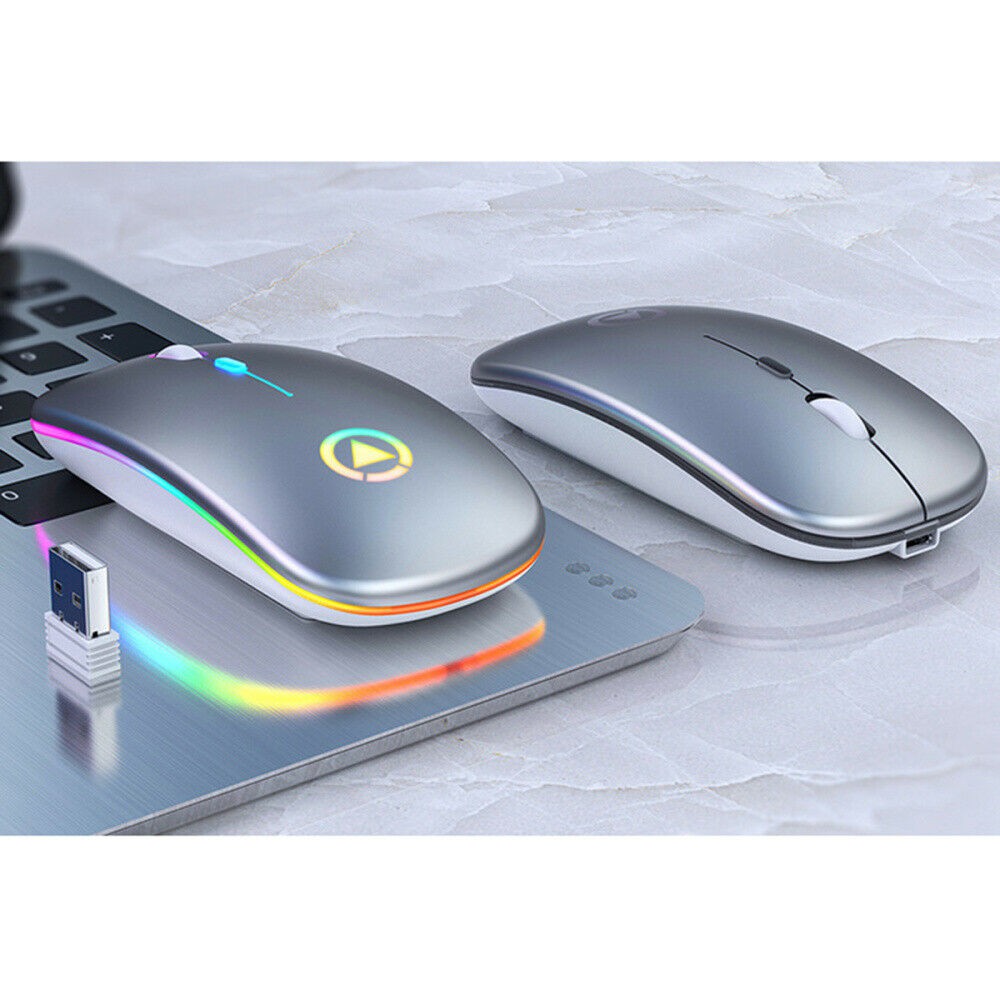 Chuột không dây Bluetooth sạc pin SIDOTECH M1S không tiếng ồn / LED RGB / Laptop macbook PC Tivi [TẶNG KÈM 2 PIN AA] Chuột Quang Chơi Game Không Dây Có Đèn Led Cho Laptop/ Pc Chuột Quang Không Dây 2.4ghz Cho Laptop / Pc BEST