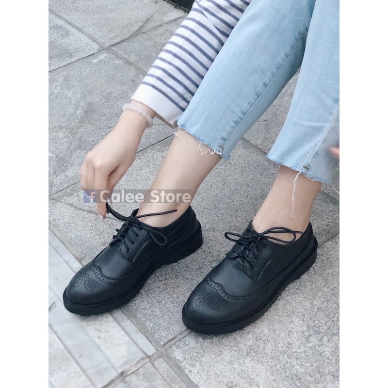 Giày oxfords da mềm nữ (Có clip tự quay sản phẩm) đế cao su cao cấp -h91 | BigBuy360 - bigbuy360.vn