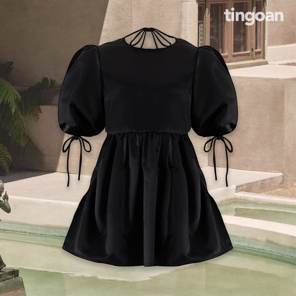 Áo babydoll tafta khoét lưng đen tingoan CELINIE BLOUSE/BL | BigBuy360 - bigbuy360.vn