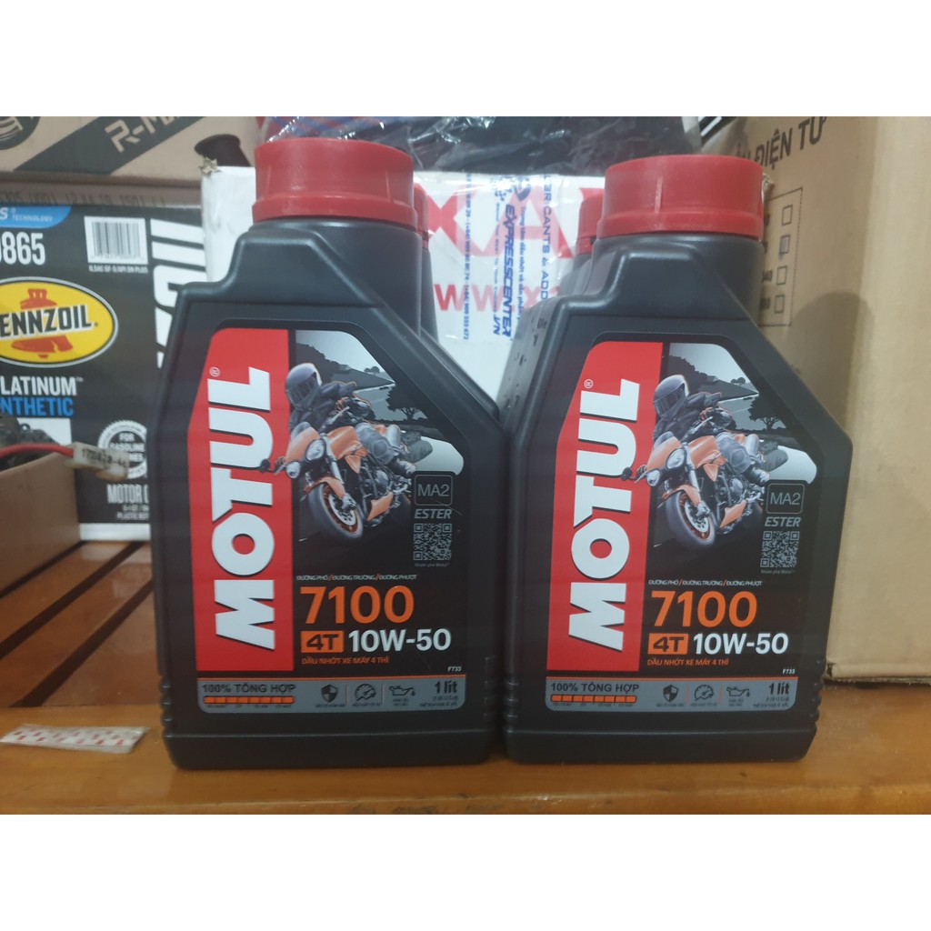 Nhớt Motul 7100 10w50 full tổng hợp dành xe số, xe côn, pkl