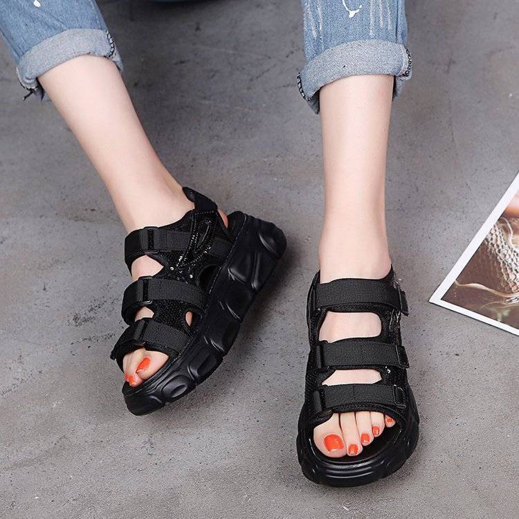 Giày Sandal Nữ Đế Dày Thời Trang Hàn 2018