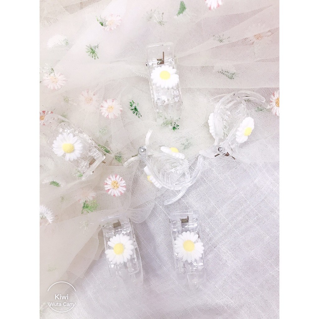 Kẹp tóc, kẹp càng cua 5 răng dẻo ko gãy Hoa cúc