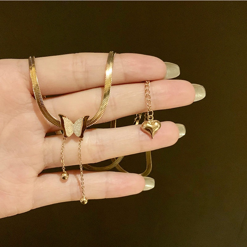 Dây chuyền titan mặt bướm vòng cổ bướm TITAN KHÔNG GỈ thiết kế thời trang sang trọng trang sức titan cao cấp
