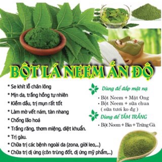 Bột lá neem Ấn nguyên chất giảm mụn và giảm viêm lcl