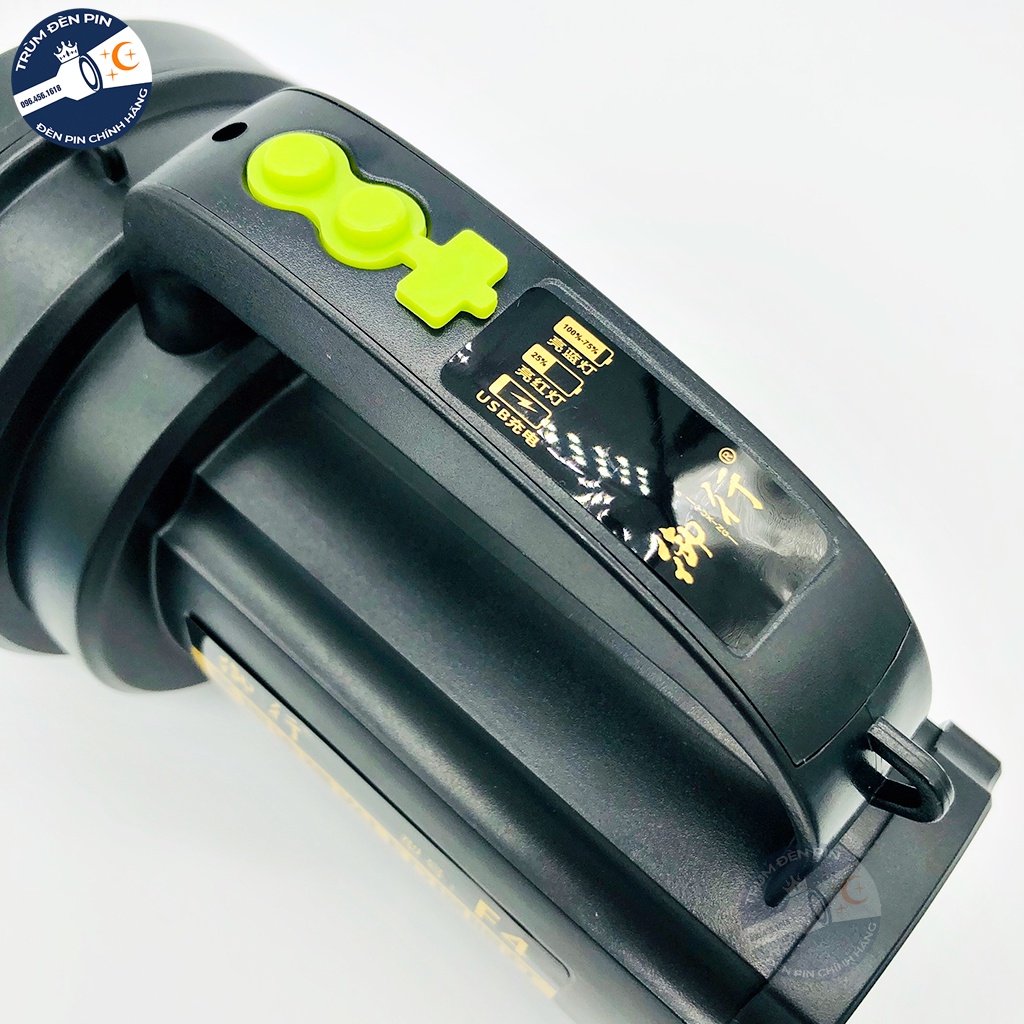 Đèn pin cầm tay siêu sáng 180W YUXING F4 LED chiếu xa chống nước sạc điện pin bền tiện dụng khi đi picnic và phượt
